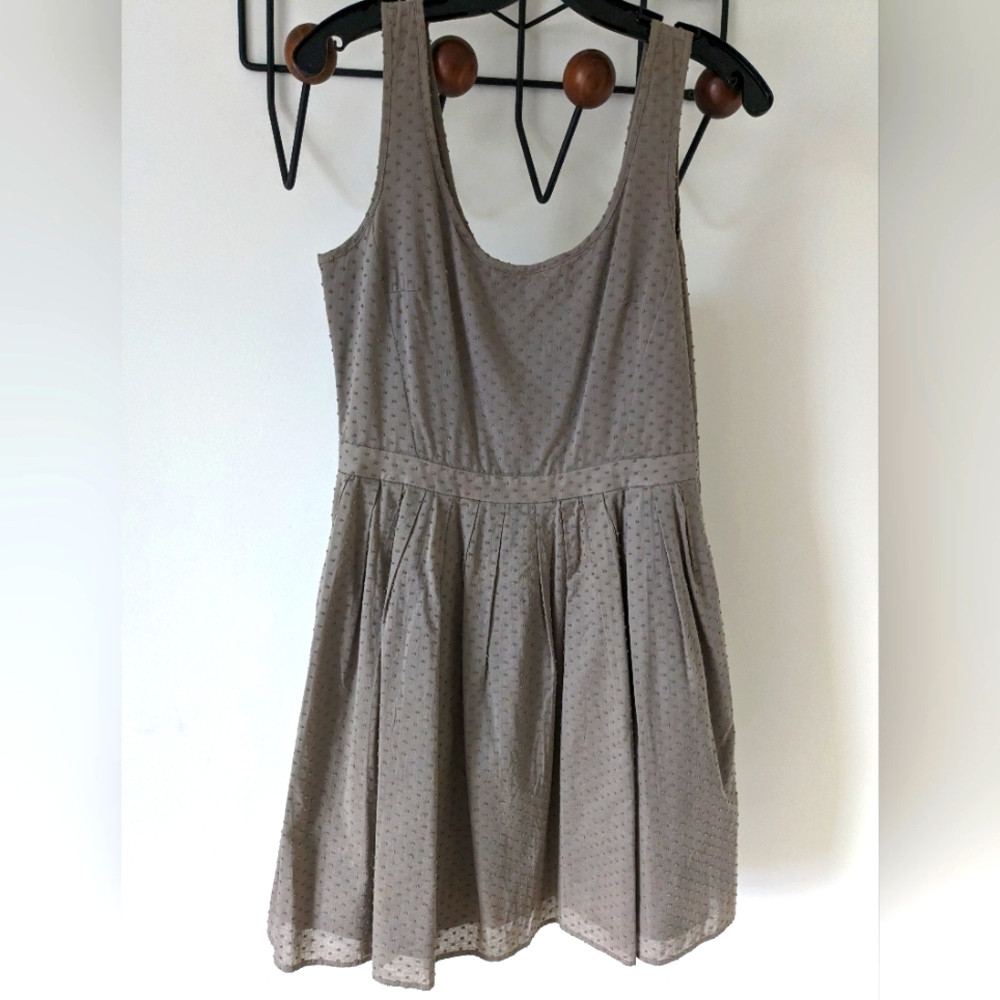 Dotted swiss beige dress